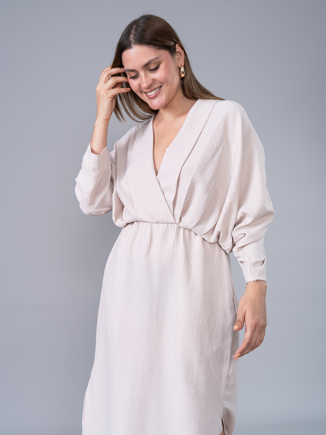 Vestido Largo Delia Beige