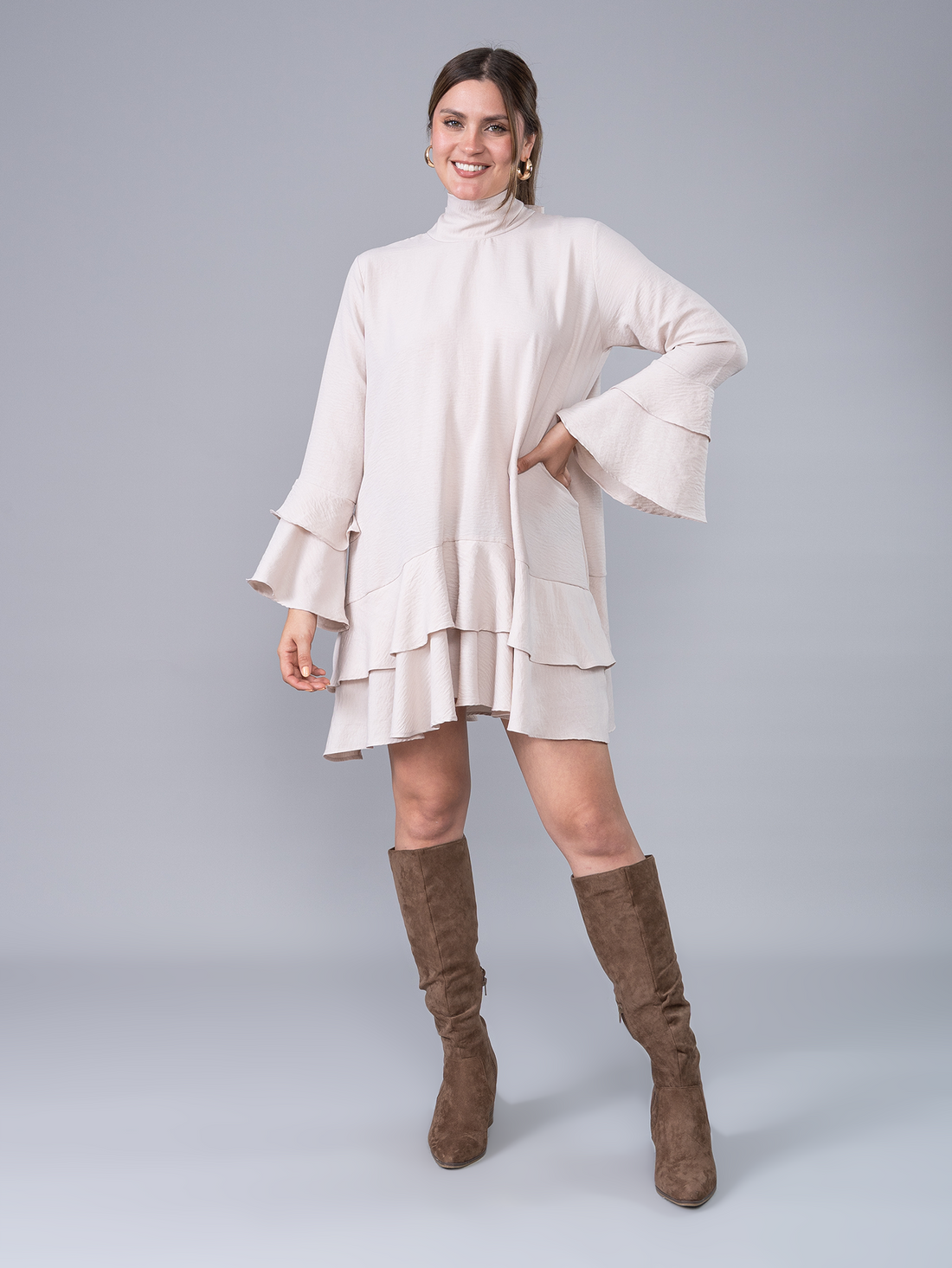 Vestido Corto Emilia  Beige