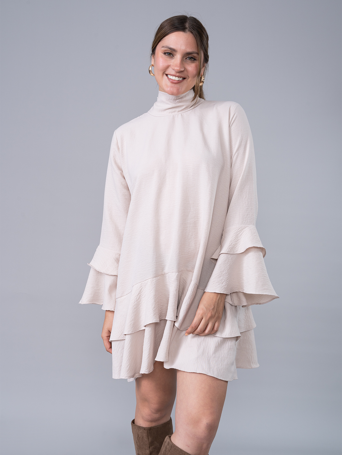 Vestido Corto Emilia  Beige