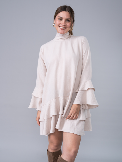 Vestido Corto Emilia  Beige