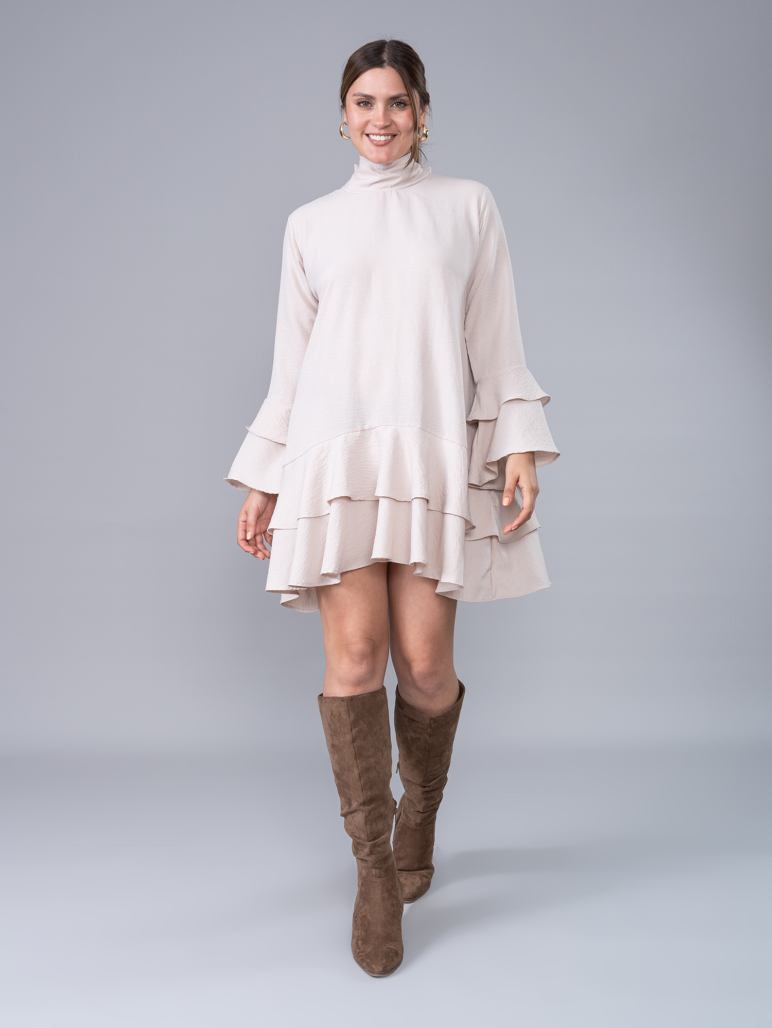 Vestido Corto Emilia  Beige