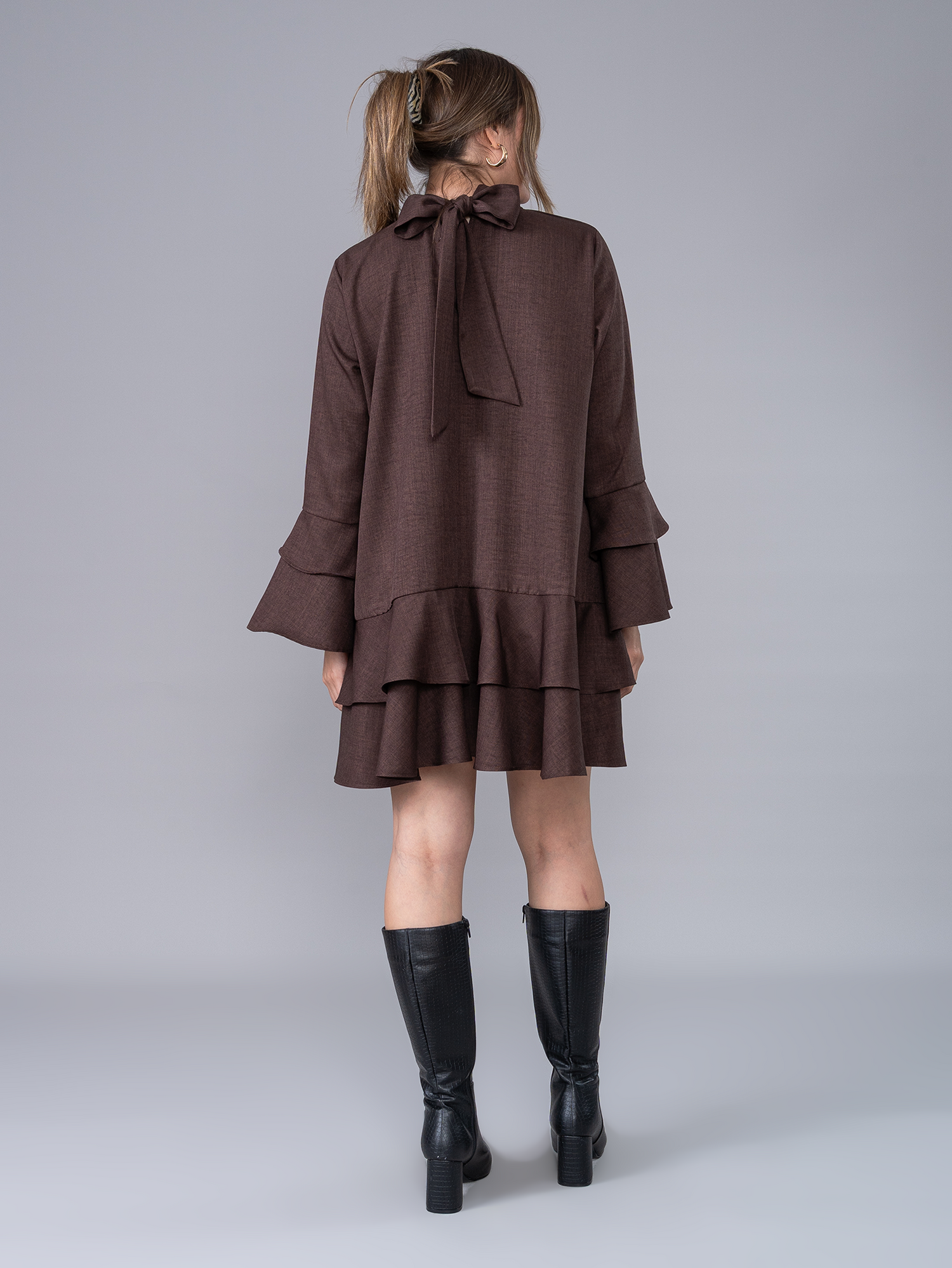 Vestido Corto Emilia Marrón