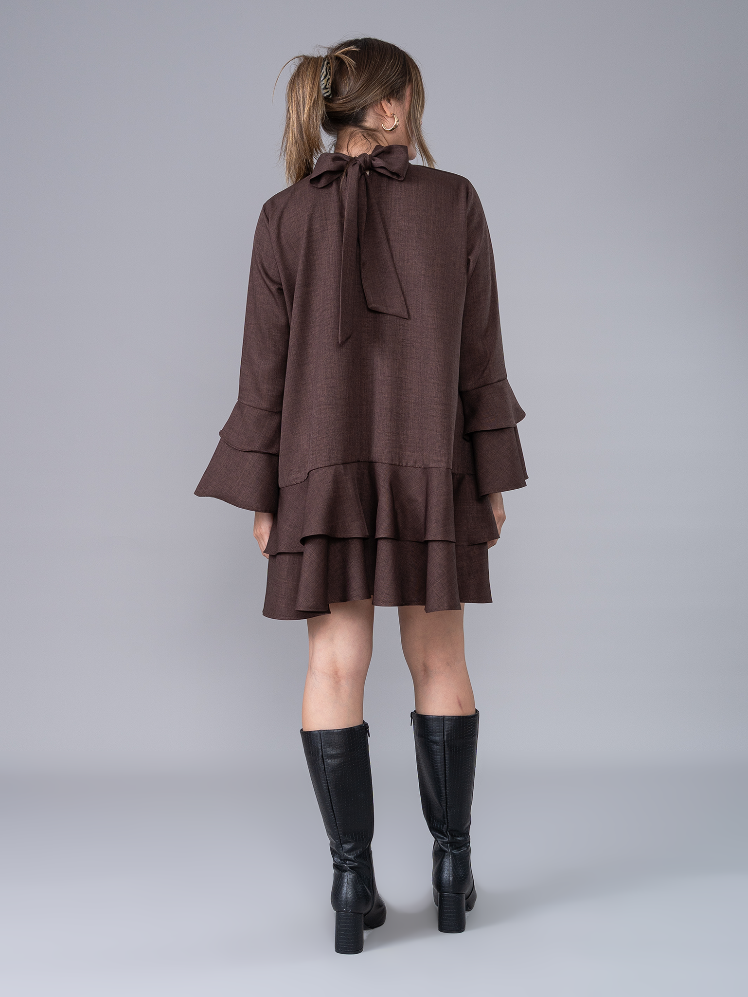 Vestido Corto Emilia Marrón