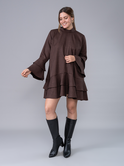 Vestido Corto Emilia Marrón