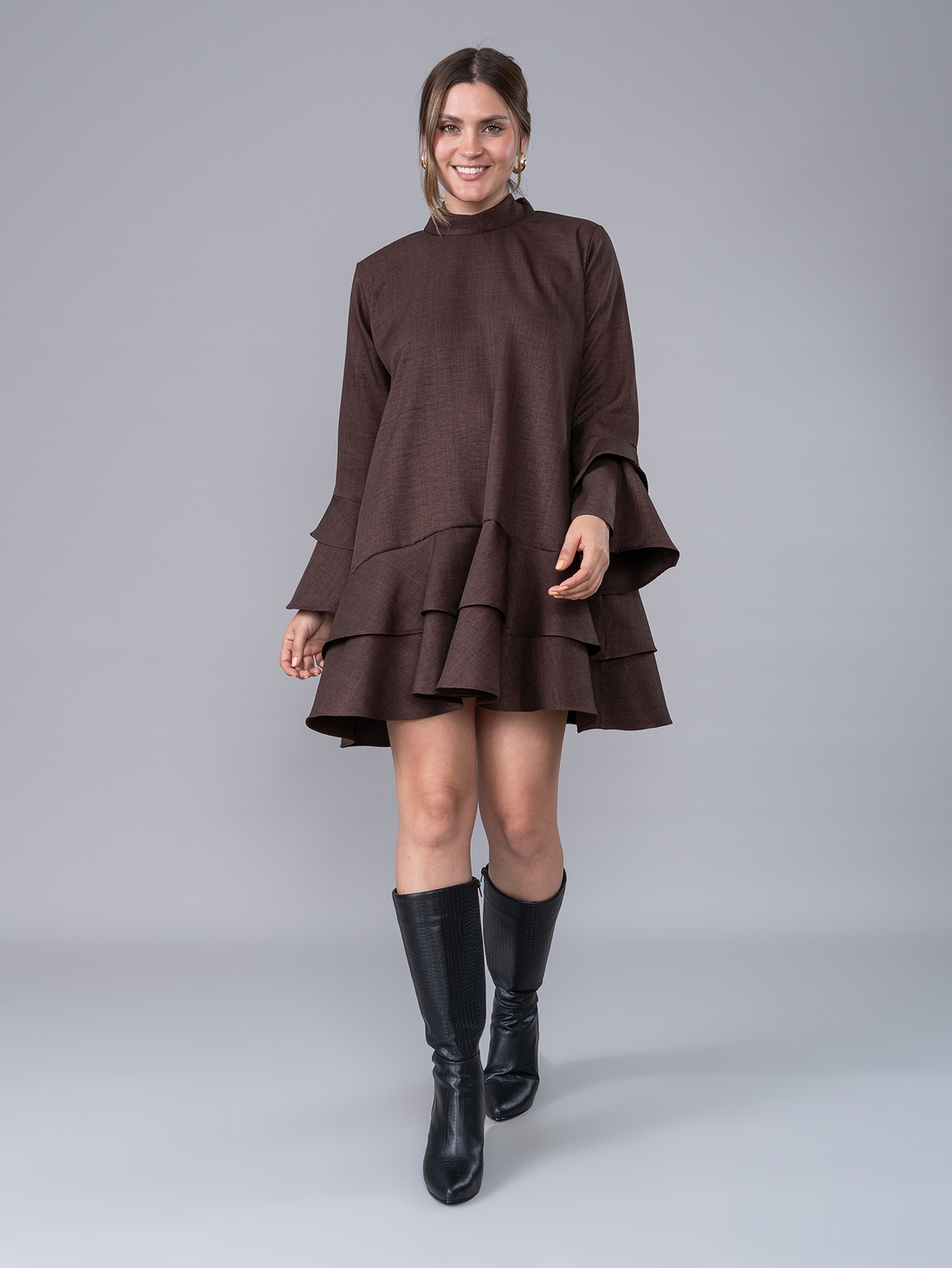 Vestido Corto Emilia Marrón