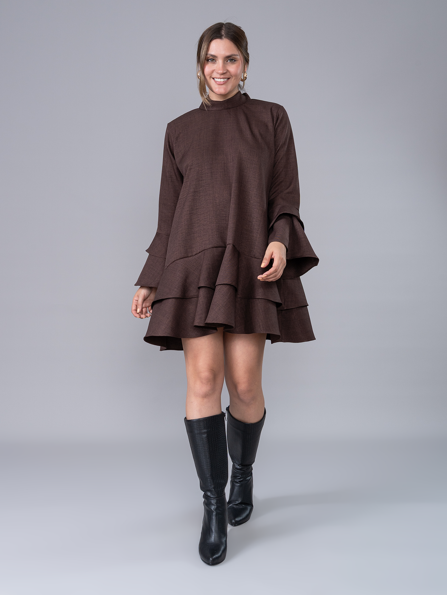 Vestido Corto Emilia Marrón