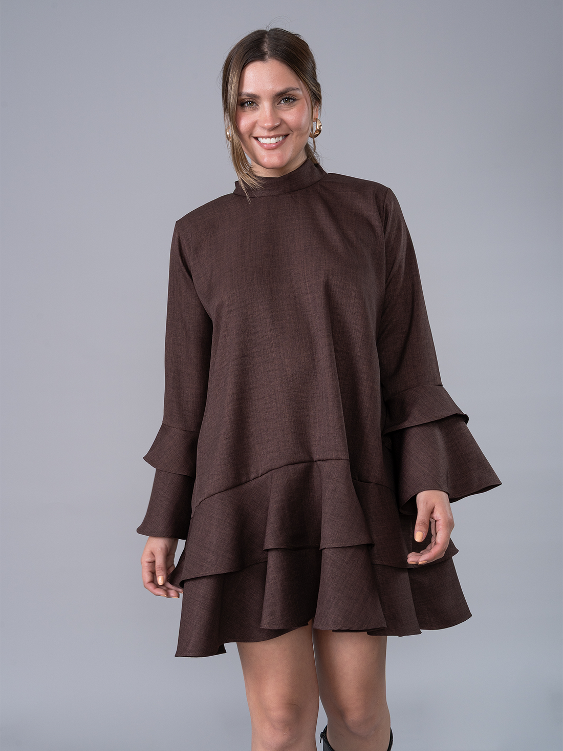 Vestido Corto Emilia Marrón