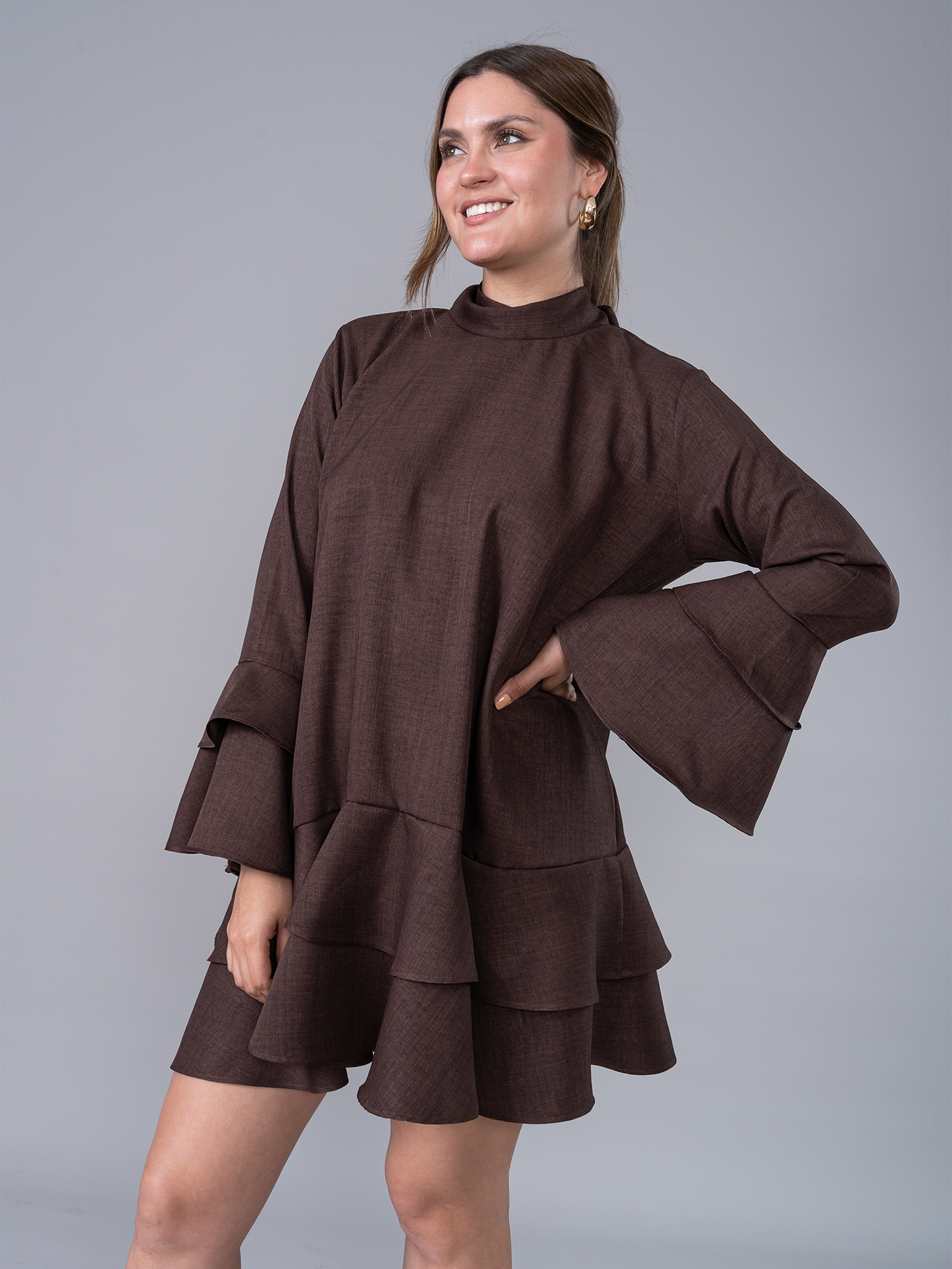Vestido Corto Emilia Marrón