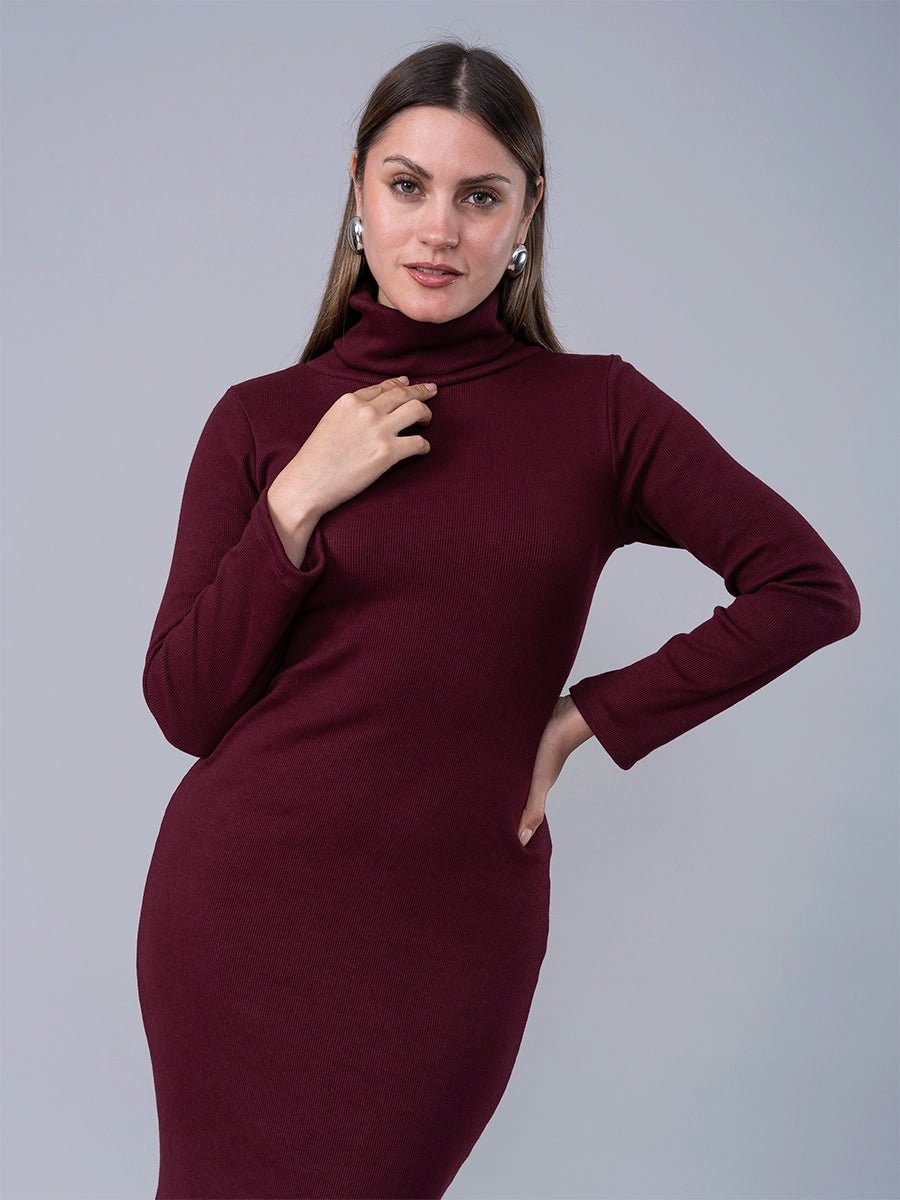 Vestido en Rib Premium Danna Guinda - Vestido de La Matier