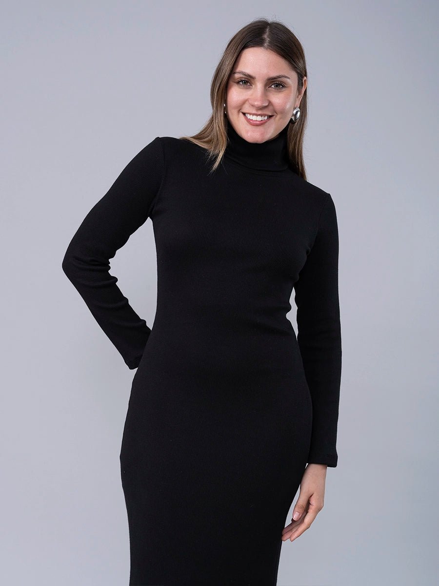Vestido en Rib Premium Danna Negro - VESTIDO de La Matier