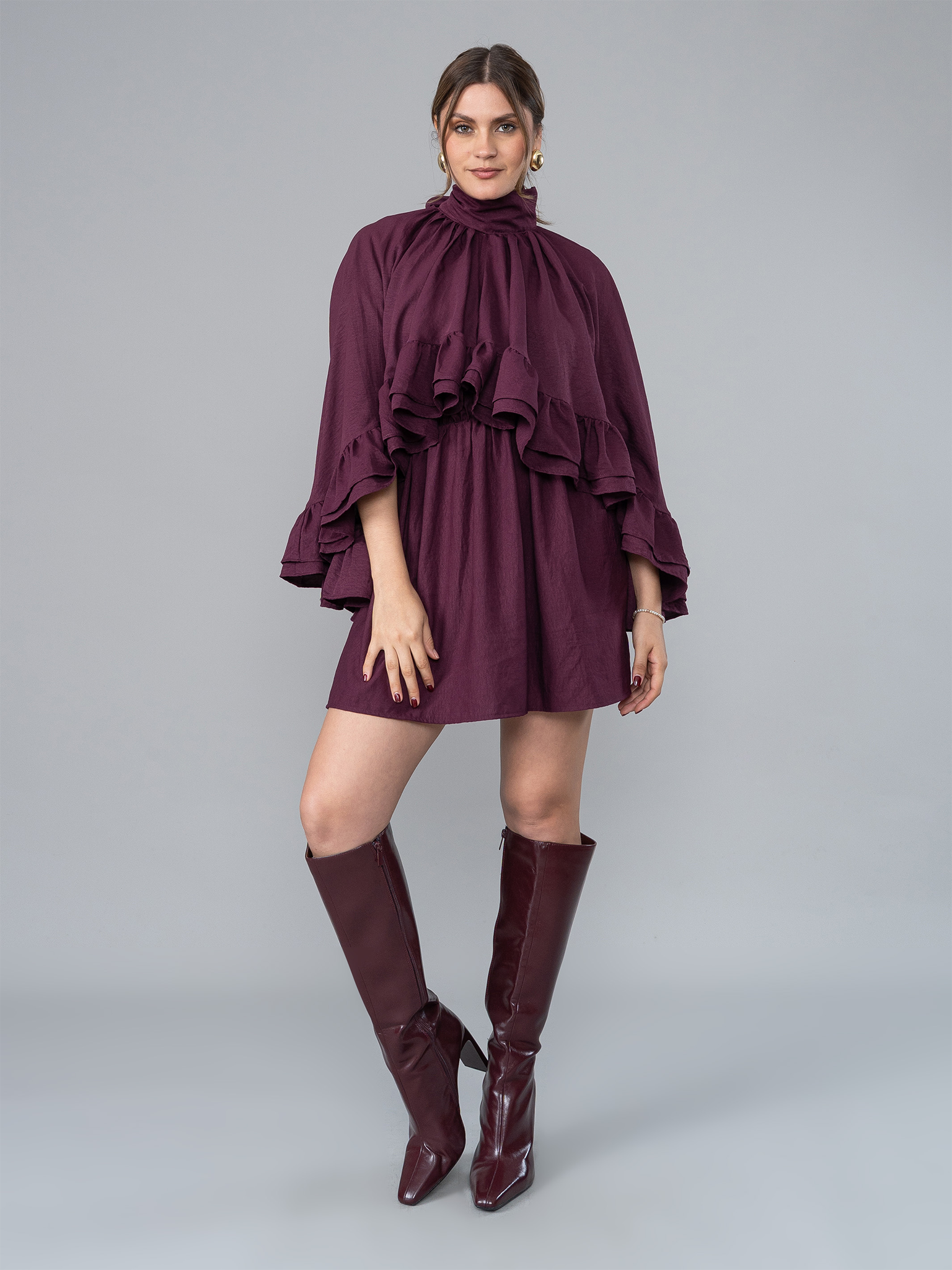 Vestido Julieta Corto Guinda