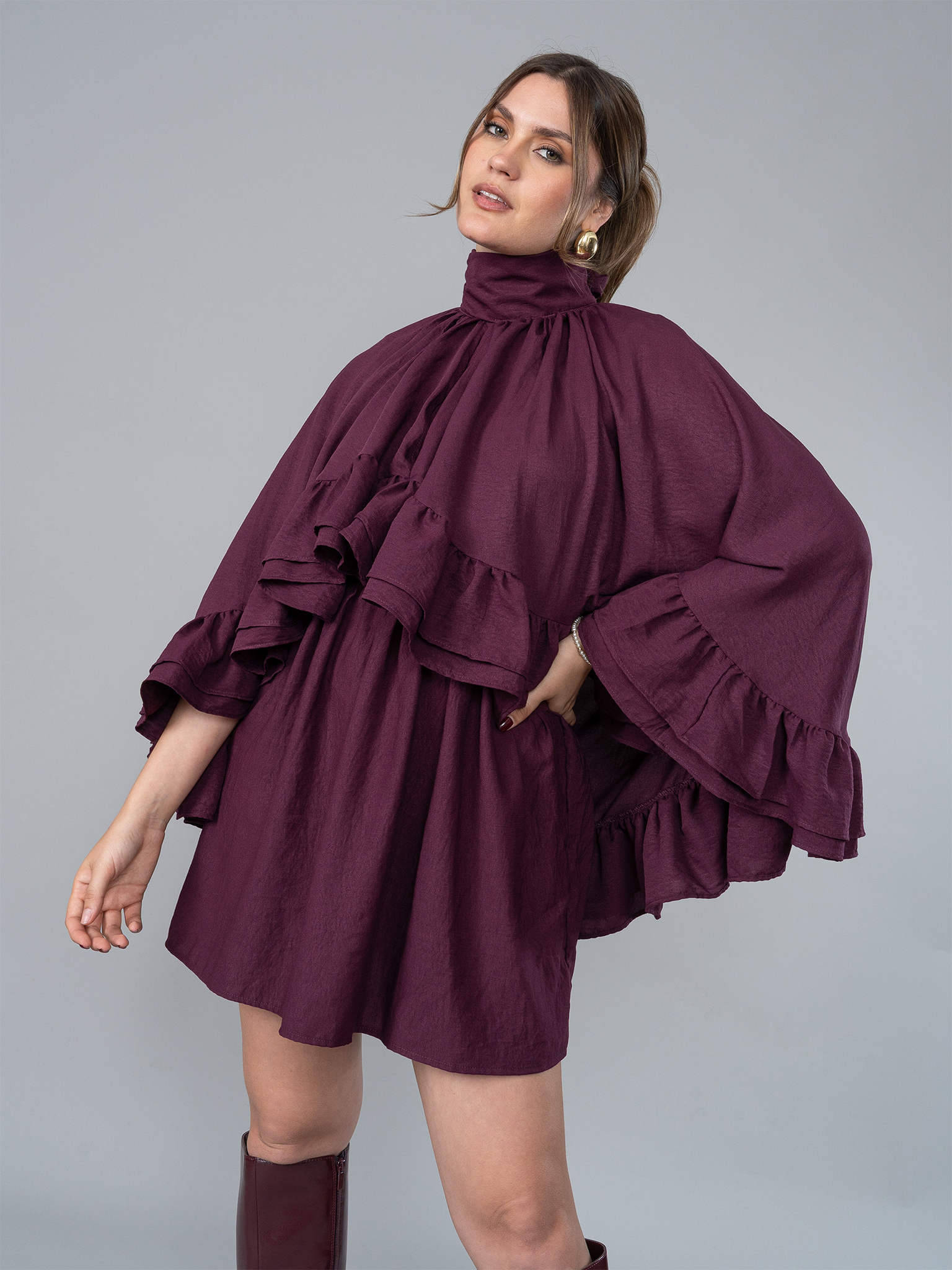 Vestido Julieta Corto Guinda