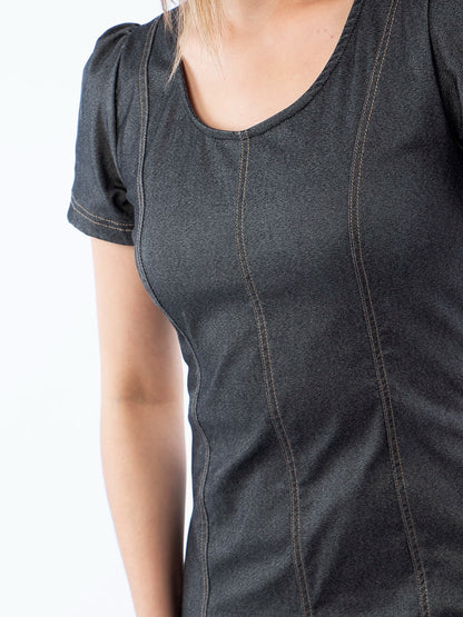 Vestido Largo Lucia Chambray Negro