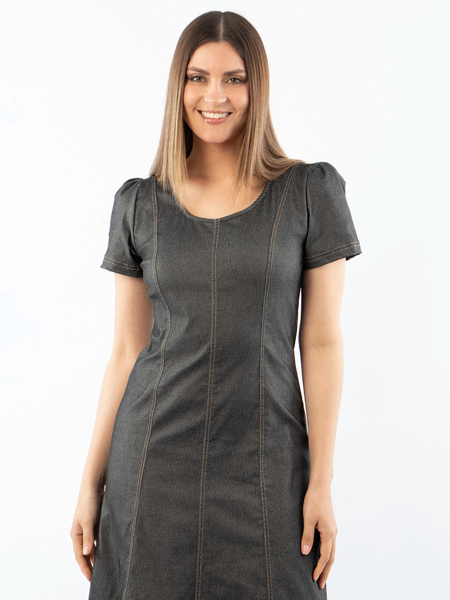 Vestido Largo Lucia Chambray Negro