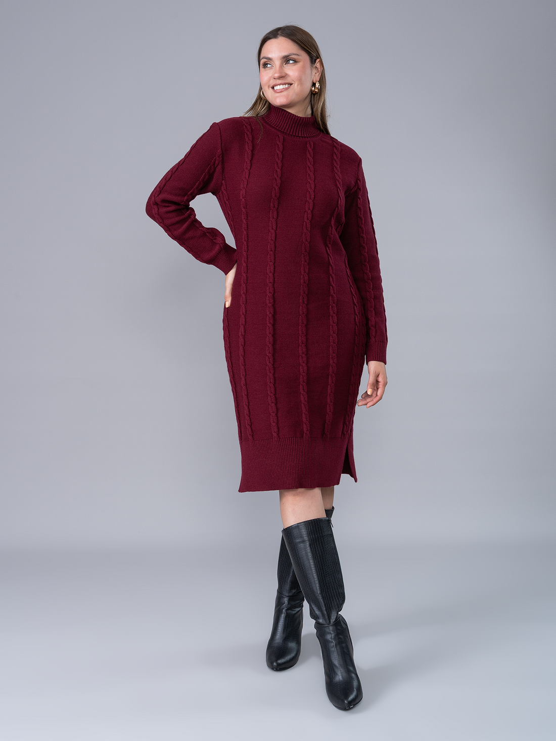 Vestido Tejido Silvana Guinda