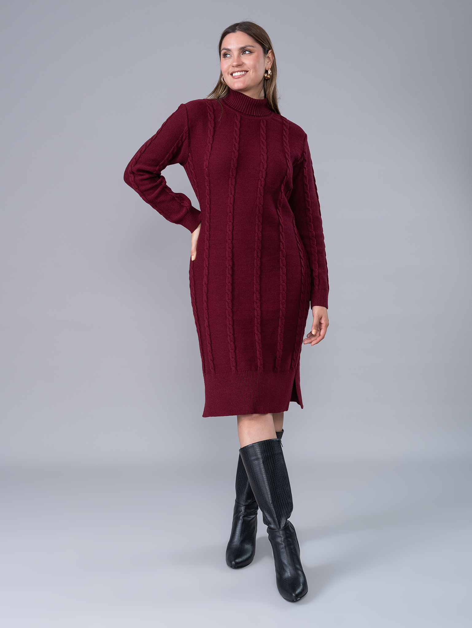 Vestido Tejido Silvana Guinda