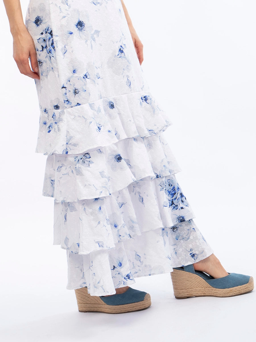 Vestido Micaela Flores Celeste