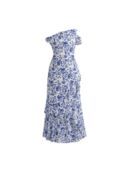 Vestido Noelia Estampado Flores Azules