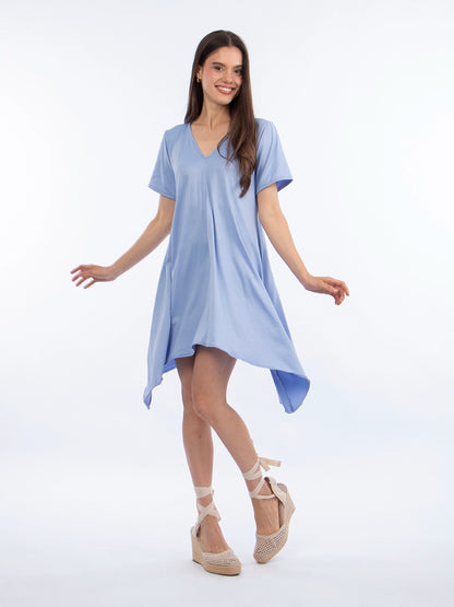 Vestido Básico en Tuvalu Celeste