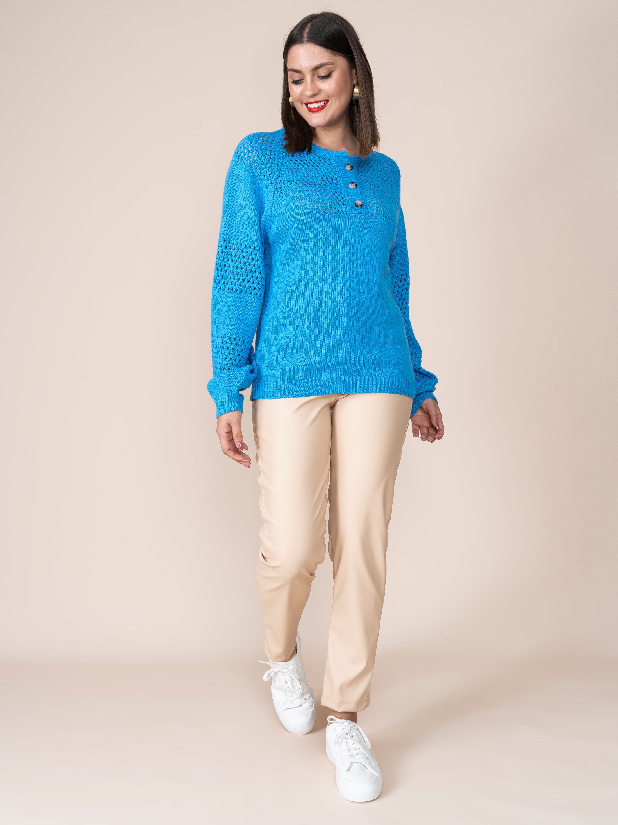 Diana Knitted Blue Sweater 