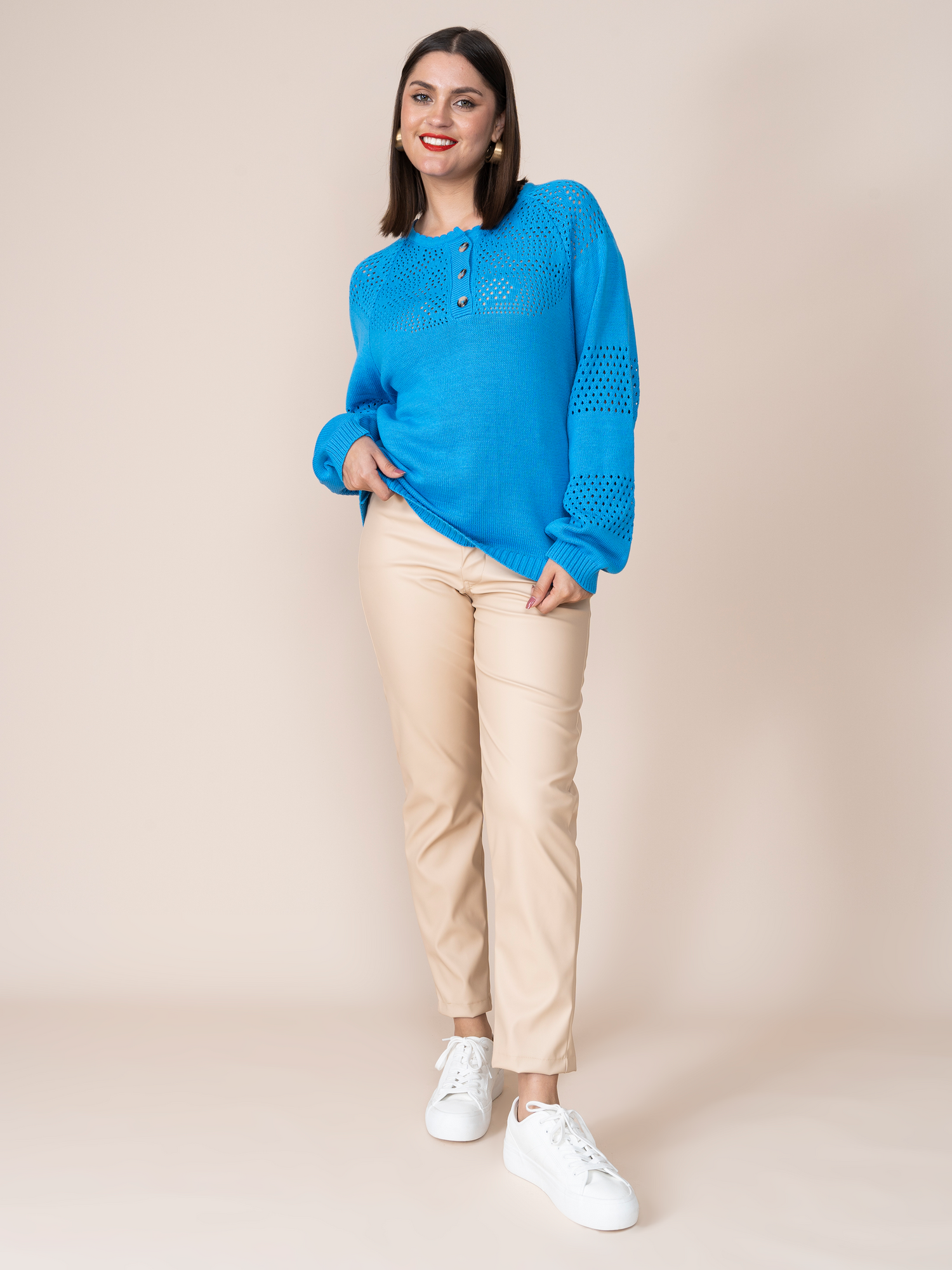 Diana Knitted Blue Sweater 