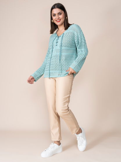 Cement Woven Elva Sweater 