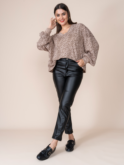 Thamara Black Leather Trousers