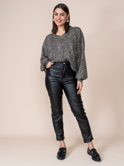 Thamara Black Leather Trousers