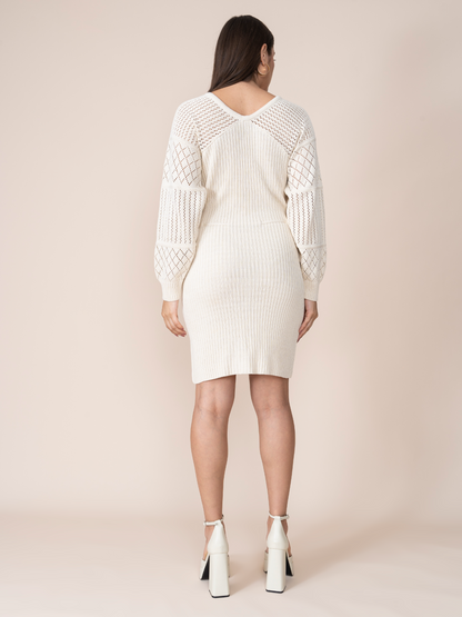 Karen Fabric Dress Cream