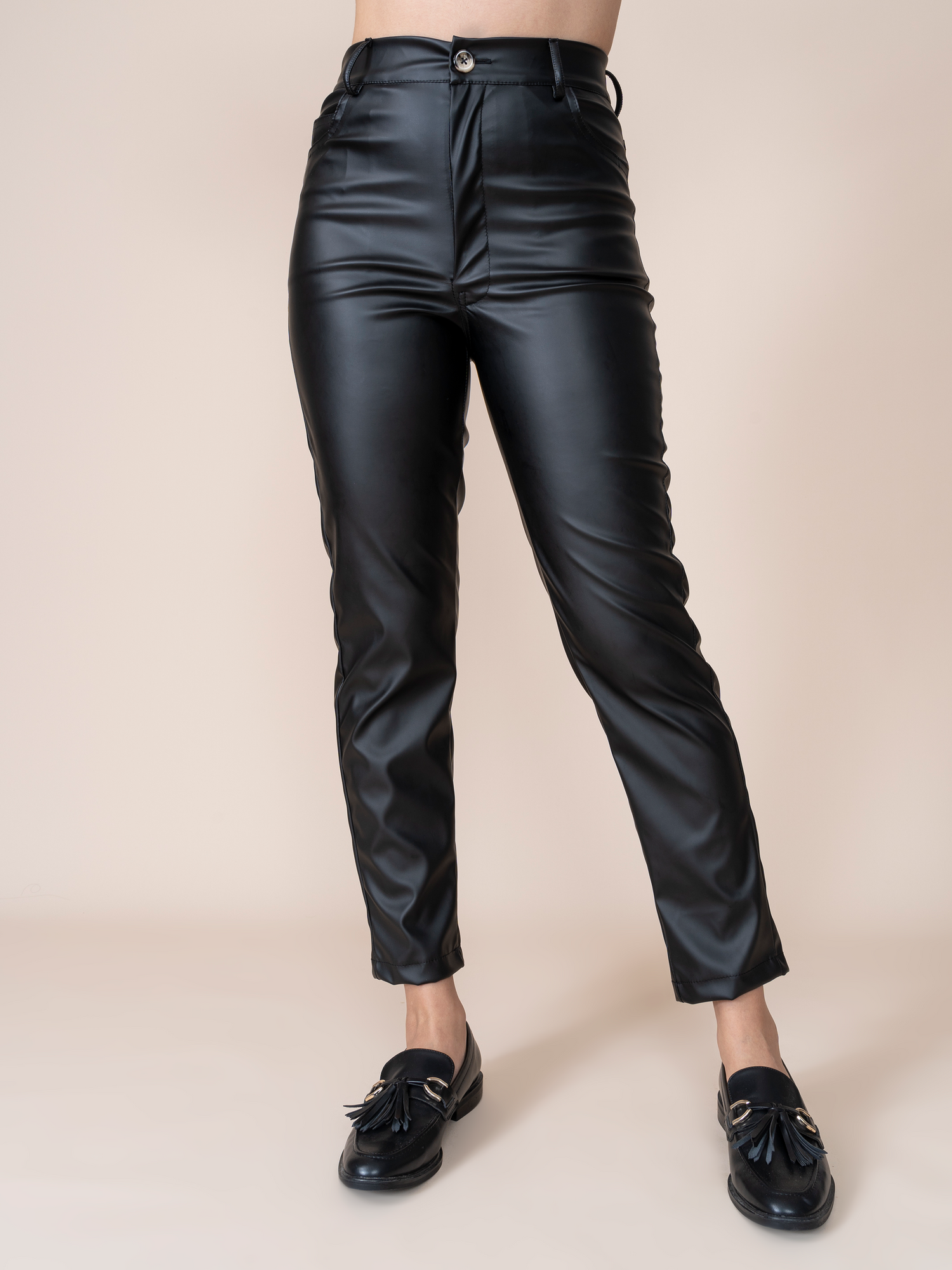 Thamara Black Leather Trousers