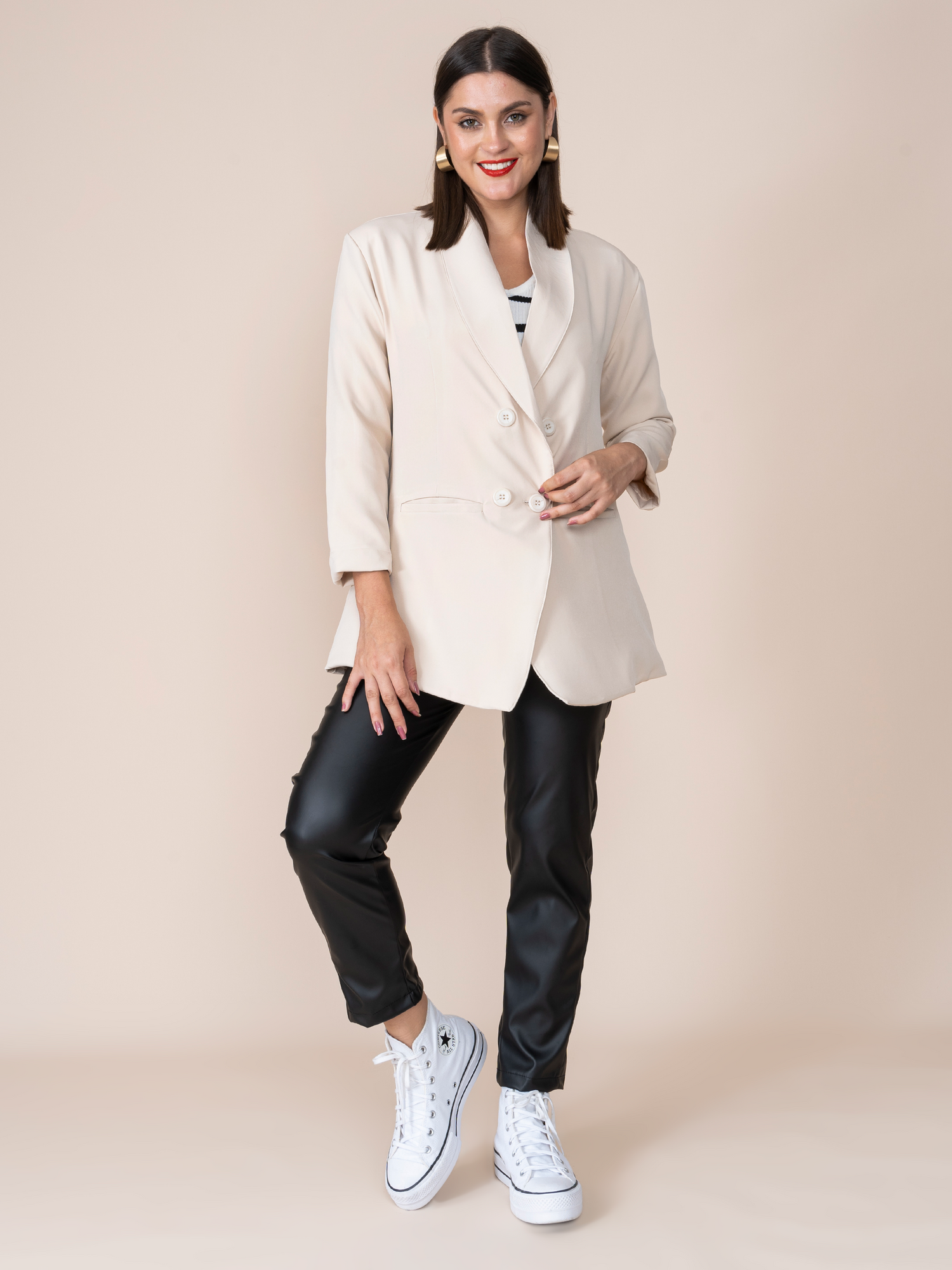 La Matier Beige Blazer