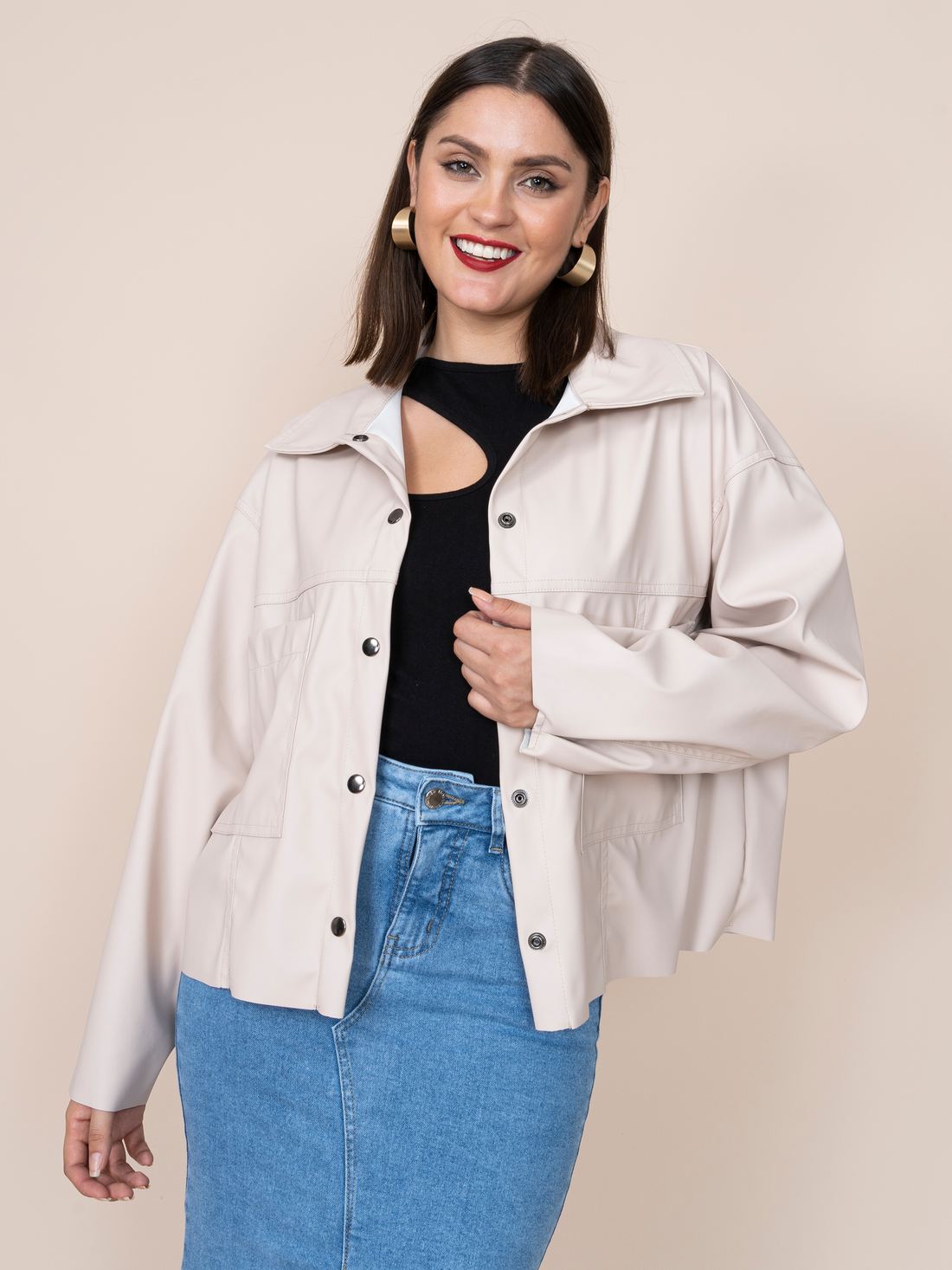 Leather jacket Gina Cream
