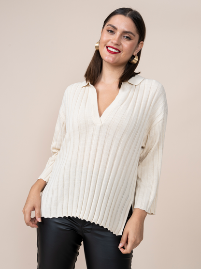Paula Beige Knitted Sweater