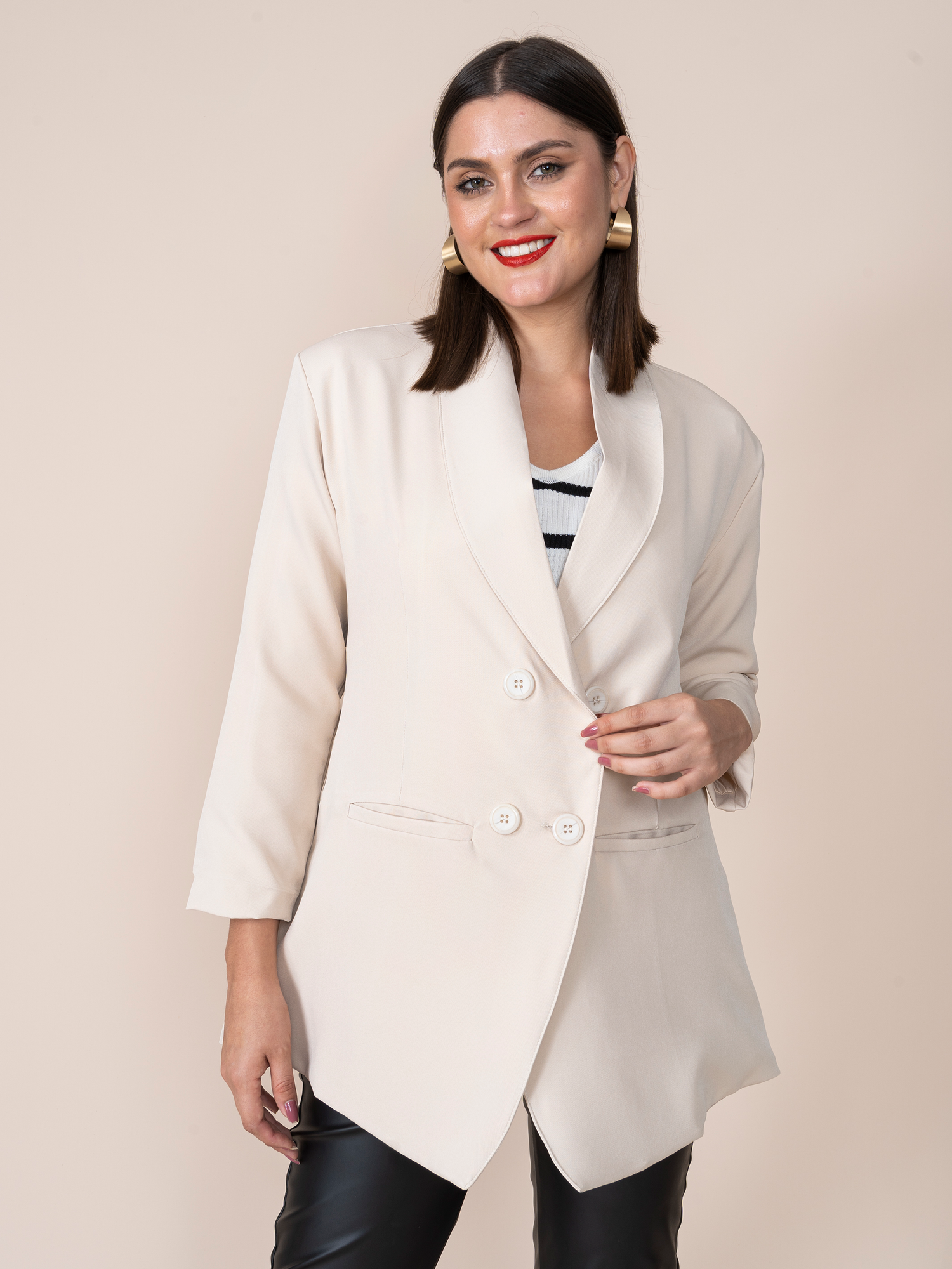La Matier Beige Blazer