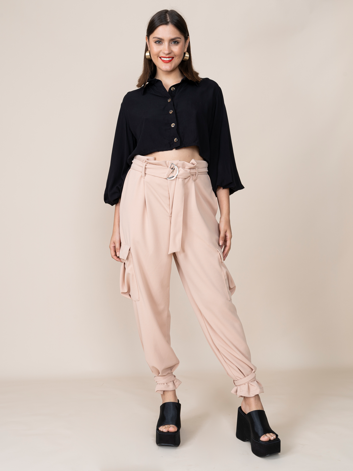 Beige Estela Cargo Pants